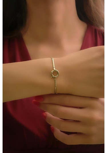 Fiyonk Kuyumculuk 14 Ayar Altın İtalyan Balıksırtı Zincir Bileklik 2.05 Mm Blk8060 Beyaz Altın