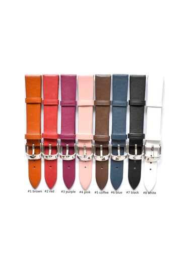 Şık Rahat Yumuşak Saat Kayışı Beyaz 18mm Beyaz Çok Renkli