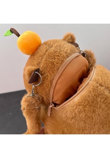 Fastbuy Küçükler İçin Yumuşak Kapybara Figürlü Çift Omuzlu Çanta, Askılı Kayışlı Canlı Desenli Gündelik Çantamız Çok Renkli Çok Renkli