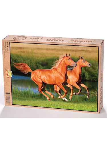 King Of Puzzle Atlar Ahşap Puzzle 1000 Parça