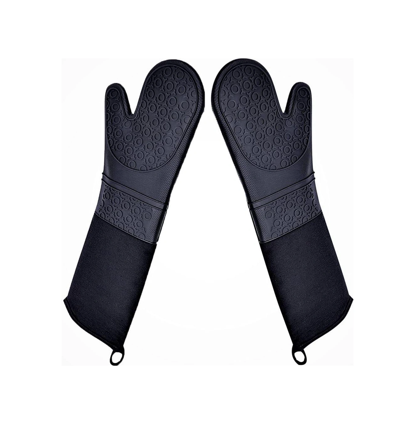 3b Trend 2 Adet Silikon Yanmaz Yapışmaz Yalıtımlı Mutfak Fırın Eldiveni Siyah