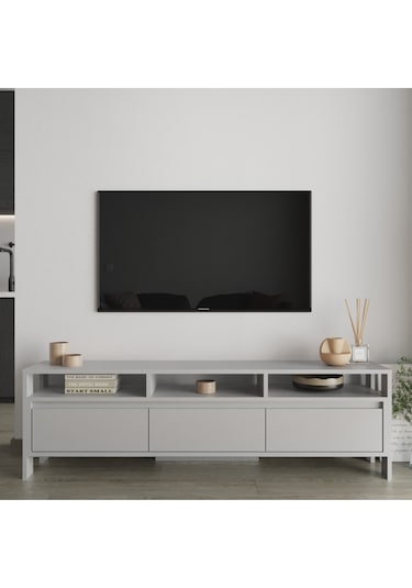 Atlas 3 Kapaklı Tv Ünitesi 160 Cm Sis Gri