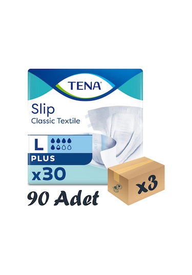 Tena Slip Classic Plus 5.5 Damla Bel Bantlı Hasta Bezi Büyük Boy L 3 x 30'Lu