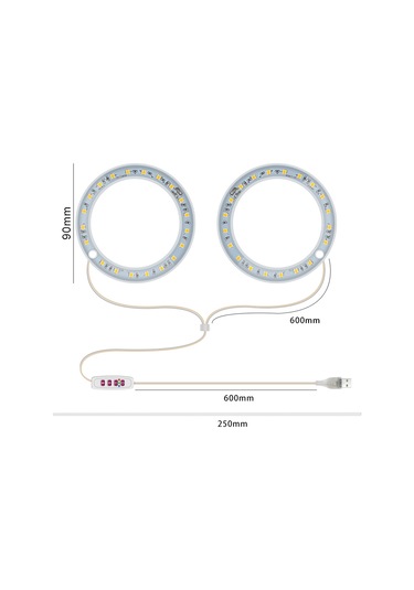 Sones Led Bitki Büyüme Lambası Tam Spektroskopi Akıllı Zamanlama İç Mekan Doldurma Işığı Halka Bitki Lambası, Güç: İki Kafa Pembe Işık