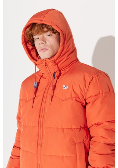 Lee Regular Fit Normal Kesim Kapüşonlu Turuncu Şişme Mont L88Bny700 Turuncu