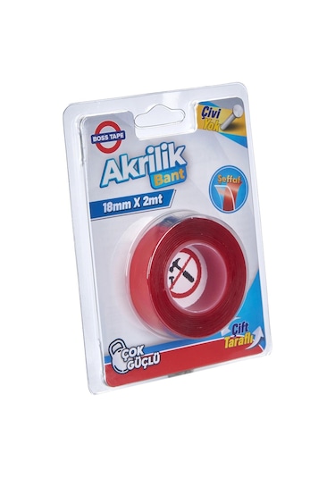 Şeffaf Çift Taraflı Akrilik Montaj Bandı-18 MM/2mt