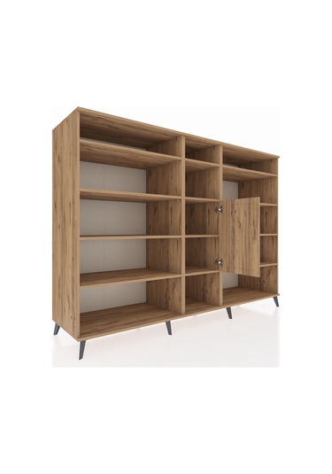 Kronos Dolap 12 Raflı Tek Kapaklı 220x59x163 Çam-çam Çam-çam