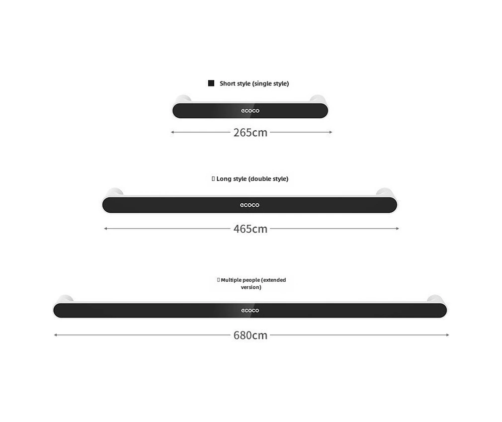Monyee Banyo Duş Odası Paspaslı Kurşun Olmayan Montajlı Uzun Gri Tek Çubuklu Havlu Rafı - Dayanıklı Plastik Organize Edici Diğer