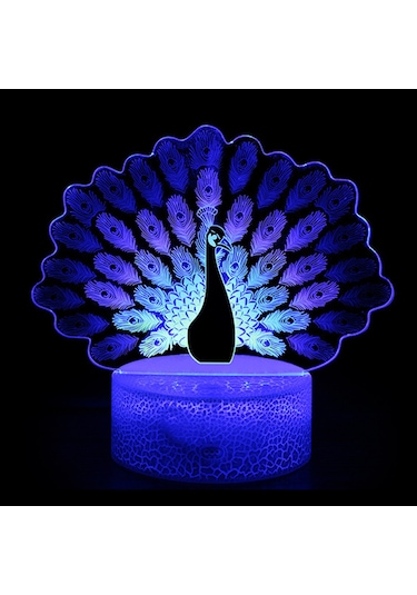 Yifomall 3d Dinamik Renkli Led Gece Lambası, Dokunmatik Ve Uzaktan Kumandalı, Usb/aa Pil Besleme, Abs Kırık Desenli, Yatak Odası Dekoratif Hediyelik Alet Lc-492 Beyaz