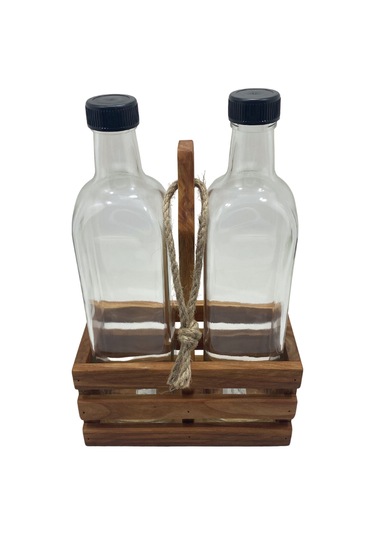 Ahşap Doğal 2li Set Yağdanlık Ve Sosluk Takımı Set Kiraz 1 Set Ahşap