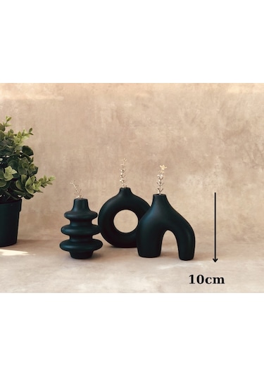 Thiramis Homeconcept Siyah 3 Lü Mini Dekoratif Obje