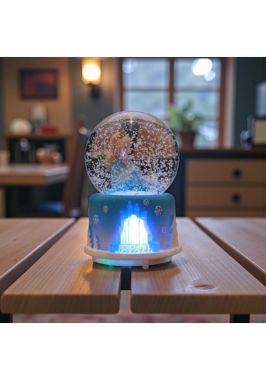 Frozen Temal Büyük Boy Püskürtmeli Müzikli Işıklı Kar Küresi