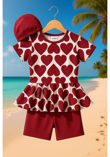 My Kids Wear Üç Parça Kız Çocuk Boneli Mayo Beyaz