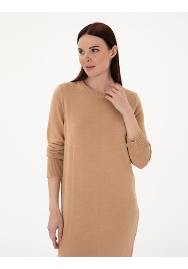 Pierre Cardin Kadın Bej Melanj Elbise Triko 50300115-vr156 Bej Melanj