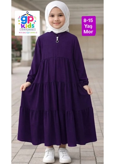 Gp Kids 3 Kat Büzgülü Çocuk Ferace Mor Açık Mor