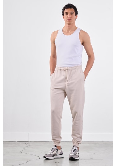 Dufy Bej Erkek Eşofman Altı - Regular Fit Bej