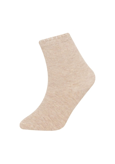 DeFacto Kız Bebek Dikişsiz 5'li Pamuklu Uzun Çorap C9103A5NSKR1 Çok Renkli