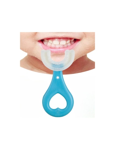 Çocuk Diş Fırçası U Şeklinde Pratik Bebek Diş Fırçası Saplı 2-6 Yaş Pembe 360 Derece Dönebilen Diğer