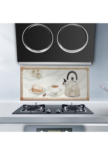 Sones Kendinden Yapışkanlı Isıya Dayanıklı Yağ Geçirmez Etiketler Ev Mutfak Ocağı Fayans Duvar Çıkartmaları, Özellikler: Lz-005 40x80cm Diğer