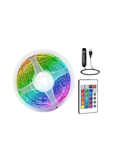 Rgb Şerit Led 10 Metre Led Işık Kumanda Ile Rgb