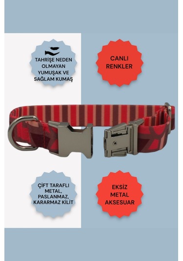 Caramelos İsimli Köpek Tasması, Köpek Künyesi, Köpek İsimlik 230 Kırmızı