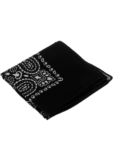 Homyl %100 Pamuk Baskılı Bandana Baş Şal Eşarp Saç Siyah Siyah