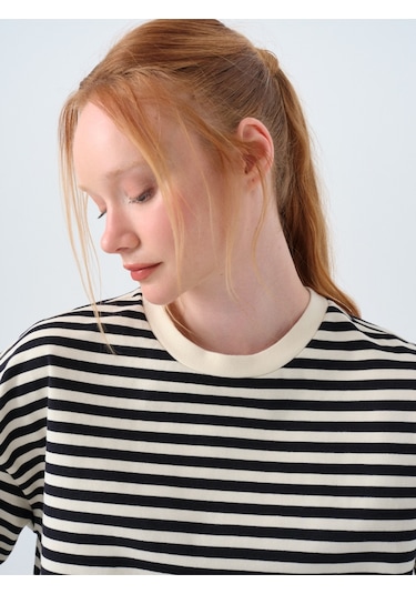 Loose Crop Kadın Tshirt K.kol Siyah