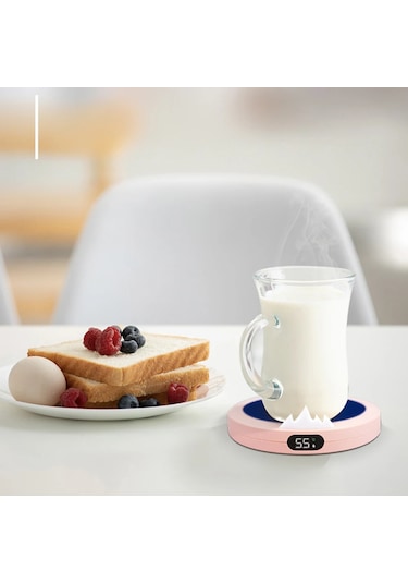 Kahve Kupa Isıtıcı Ped Bardak Isıtıcı Coaster Sabit Sıcaklık Isıtma Usb Pink Pembe