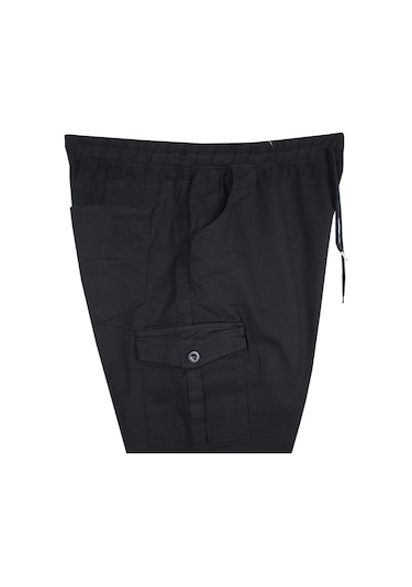 Kargo Cepli 100 Kilo-180 Kilo Arası Için Uygun Erkek Büyük Beden Gabardin Pantolon Siyah