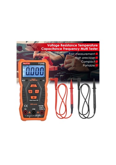 Njty T21g 6000 Sayım Mini Akıllı Gerçek Siyah&turuncu Multimetre