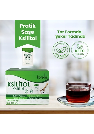 Fibrelle Ksilitol Xylitol Saşe 1 Saşe 5 G