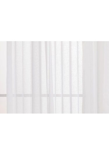 Beyaz Keten Tül Perde Yüksek Kalite Sık Pile 1'e 3 Pile-beyaz Beyaz