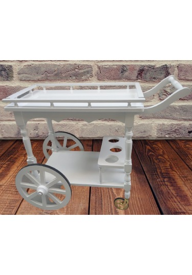 Servis Araba Teker Model Ahşap Kayın İnce Torna İskelet Natüre Boya ,yemek Servis İdeal Çözüm