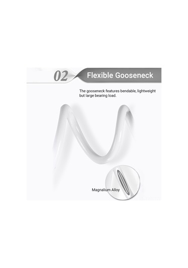 Singree 27,5" Esnek Tablet & Telefon Tutucu - 700g Taşıma Kapasiteli, 360 Dönebilen Ayaklı Masaj Ve Mutfak Kullanımı İçin Beyaz