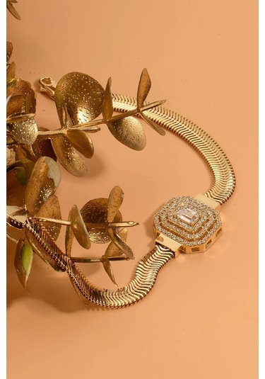 Çgk Çiğdem Gürel Kuyumculuk Tektaş Baget Kalın Balık Sırtı Zincir Altın Bileklik Çok Renkli