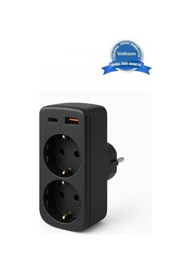 Çoklu Priz Yüksek Gerilim Korumalı 2 Li Priz 1xusb 1xtype-c Çıkışlı Grup Priz Çoğaltıcı 1.5