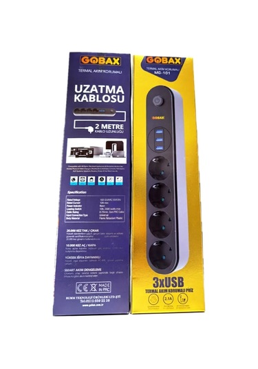 Termal Akım Korumalı Grup Priz Ve 3 Lü Usb Şarj Aleti 5365 Standart