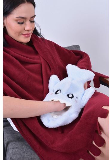 Shark Desenli Mavi Su Torbası Kılıfı Yumuşak