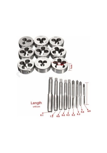 Kılavuz Pafta Takımı Metrik Seti 20 Parça Diş Ve Yiv Açma Kılavuz Seti Pafta Seti Klavuz Seti