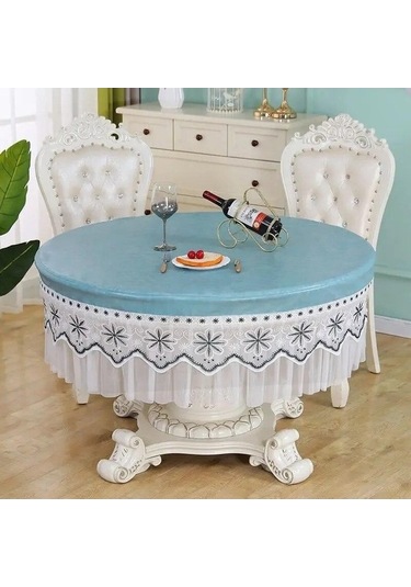 Novahub Yeşil High-end Yuvarlak Masa Örtüsü, Su Geçirmez, Yağa Dayanıklı, 50cm, Ev, Mekan, Düğün, Parti Yeşil