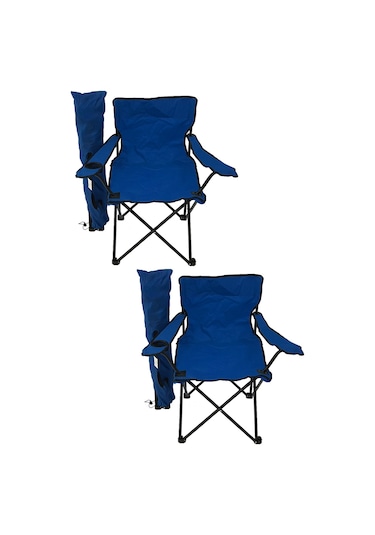 Bofigo 2'li Kamp Sandalyesi Piknik Sandalyesi Katlanır Sandalye Taşıma Çantalı Kamp Sandalyesi Mavi