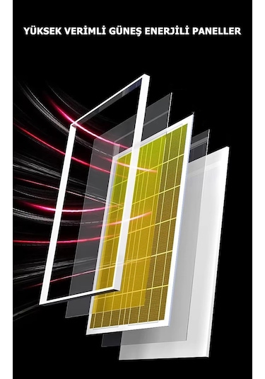 400 Solar 5 Modlu Güneş Enerjili Led Projektör Mavi Yeşil Kırmızı Ve Rgb Renk Aydınlatma 1 Adet