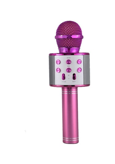 Mufunye Mikrofon, Çift Hoparlörlü Bluetooth Kablosuz Mikrofon, Gül Kırmızısı