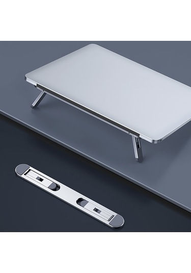 Skycity Alüminyum Notebook Standı: Soğutma Fonksiyonlu, Çevrilebilir, Yükseklik Artırıcı Masaüstü Tutucu Gri