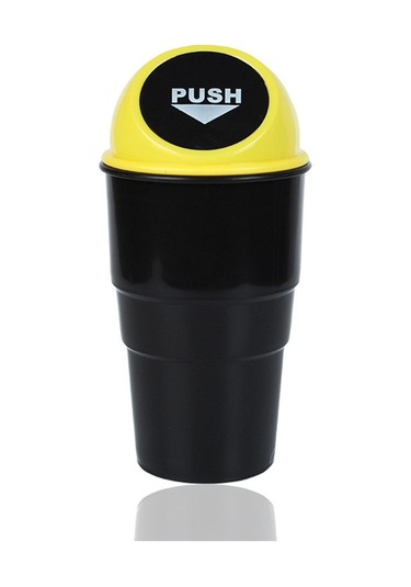 Homyl Genel Araba Bardak Tutucu Kapaklı Çöp Sarı-kapak Sarı Kapak