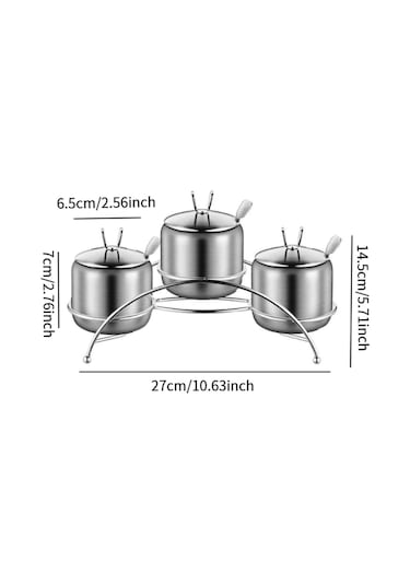 Dolıty Baharat Kapları Seti Restoran İçin Pratik 27cmx14,5cm Gümüş