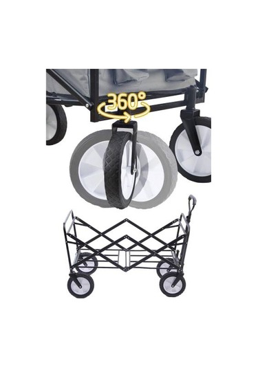 Tekerlekli Plaj Arabası - 90 x 51 x 57 Cm Plaj Arabası - Katlanır