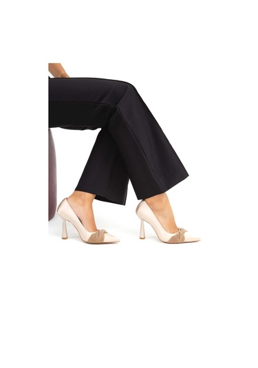 Tamer Tanca Kadın Vegan Bej Stiletto Ayakkabı 675 0715 Bn Ayk Sk22/23 Bej Stn Bej