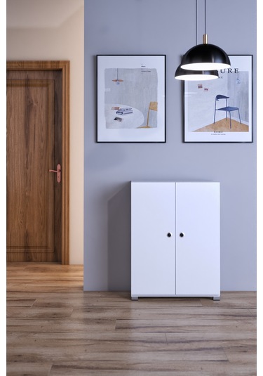 Prenses Çok Amaçlı Ayakkabı Erzak Kiler Dolabı Beyaz