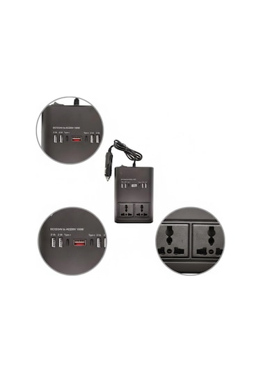 Araç Elektrik Dönüştürücü Çoklu Usb Çıkışlı 150w İnvertör